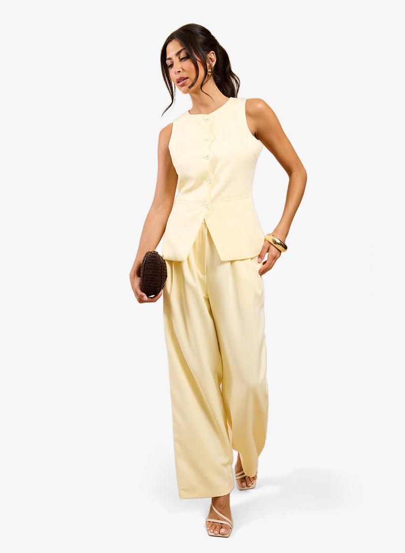 Little Mistress Yellow Wide Trouser - Image 4